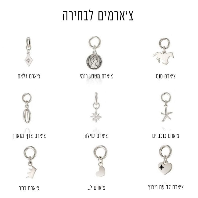 צ'ארמים מכסף אמיתי