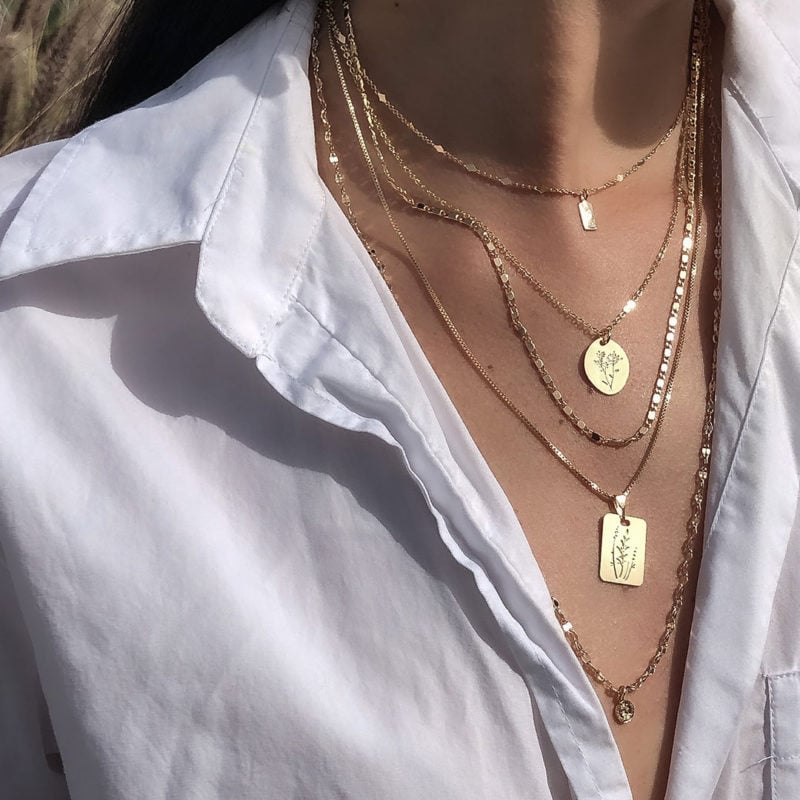 שרשרת wildflower עם שרשרת בר
